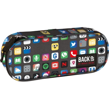 DERFORM Овален ученически несесер Derform BackUp - Icons (88416)