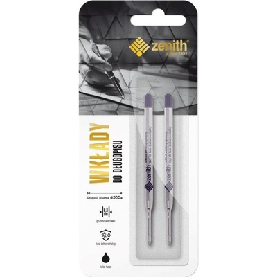 Zenith Náhradná náplň do guľôčkového pera 0,8 mm, čierna, 2 ks, blister, 11540201