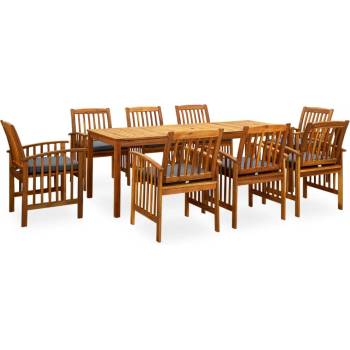 vidaXL 3058093 9 Piece Garden Dining Set with Cushions Solid Acacia Wood (45963+312130+2x312131) (3058093)