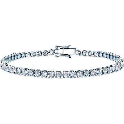 SAVICKI Тенис гривна Luminy 3, 2 мм: бяло злато, бели сапфири