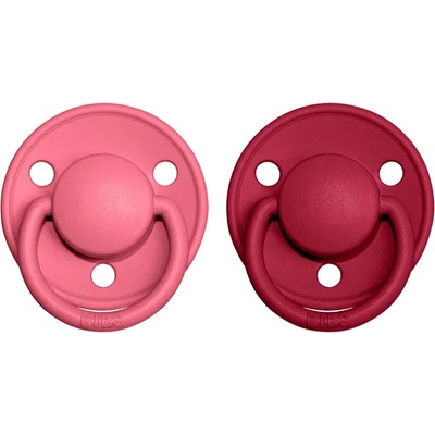 BIBS De Lux Natural Rubber Size 2: 6+ months биберон Coral / Ruby 2 бр