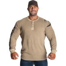 Gasp THERMAL HENLEY WASHED DESERT triko s dlouhým rukávem seprané pískové