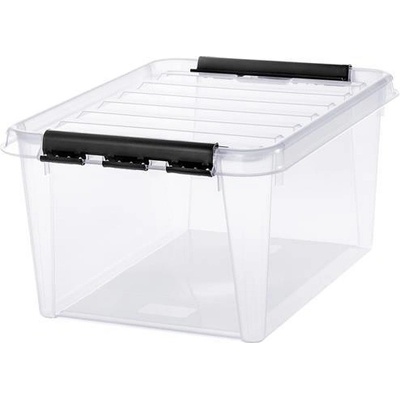 SMARTSTORE Úložný box, plastový, 32 l, čierne úchytky, "Classic 31", priehľadný