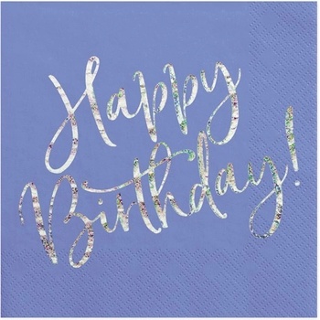 PartyDeco Салфетки "Happy Birthday", Тъмносини, 33x33см - (1 пакет / 20 бр. )