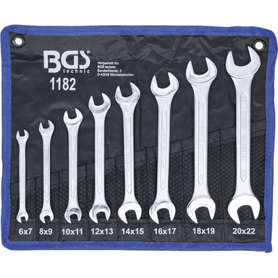 BGS technic Sada oboustranných plochých klíčů 6 x 7 - 20 x 22 mm 8dílná BGS 1182