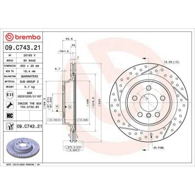 Brzdový kotúč BREMBO 09.C743.21 (09C74321)