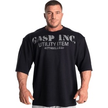 Gasp pánske oversized športové fitness ťažké tričko Gasp asfaltovo čierne
