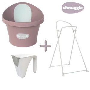 shnuggle Супер ОФЕРТА - Shnuggle Вана с ЦВЯТ ПО ИЗБОР + Стойка + кана за къпане Shnuggle Washy (SBP-BSM-EUR+SHN-BST-STRP+SHN-WASH-JBSM)