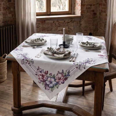 Evenit Gobelínový žinilkový Chenille obrus 002C viacfarebná Bavlna/polyester 100x100 cm