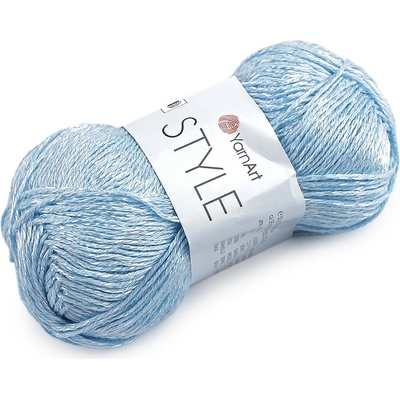 Bavlněná pletací příze Style s viskozovým vláknem 50 g Varianta: 13 (668) modrá pomněnková, Balení: 1 ks 61631/160039/286299