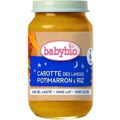 Babybio Био зеленчуково пюре Babybio - Морков, тиква и ориз, 200 g (3288131500577)