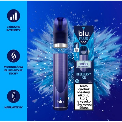 Blu Bar Blueberry Ice 20 mg 1000 poťahov 1 ks