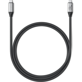 Satechi Здрав USB4 кабел с въжена оплетка за устройства с USB-C порт - Satechi USB4 V2 Pro USB-C to USB-C Cable, 8K, 240W, 80Gbps (черен) (120 см) (ST-YU4120K)