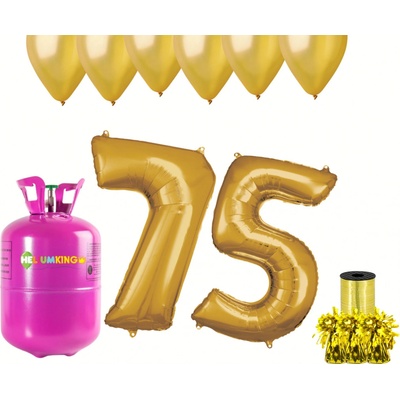 HeliumKing Helium párty set na 75. narozeniny se zlatými balónky