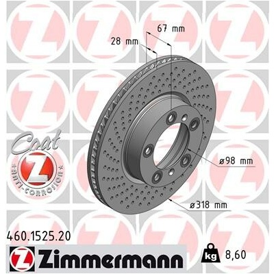 Brzdový kotúč ZIMMERMANN 460.1525.20 (460152520)