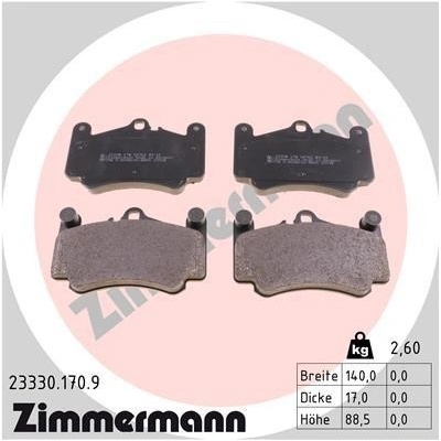 Sada brzdových platničiek kotúčovej brzdy ZIMMERMANN 23330.170.9
