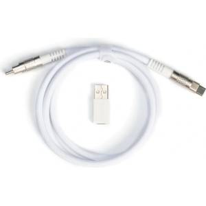 Keychron Кабел за клавиатура Keychron Double-Sleeved Geek - White (KEYCHRON-ACC-CAB-20) - cybertrade