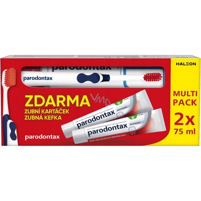 Parodontax Whitening 2 x 75 ml + Gentle Clean Extra Soft zubná kefka