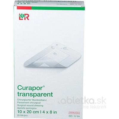 Curapor krytie na rany transparent 10 x 20 cm sterilné vodeodolné 25 ks