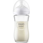 Philips Стъклено шише Philips Avent - Natural Response 3.0, flow 3/среден, 3 м+, 240 ml (SCY933/01) - ozone