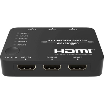 EVOCONNECT HDMI2.0b суич 5x1 4K@60Hz 4: 4: 4, HDCP2.2, 3D с дистанционно управление (HDCVT-HDS-B51)