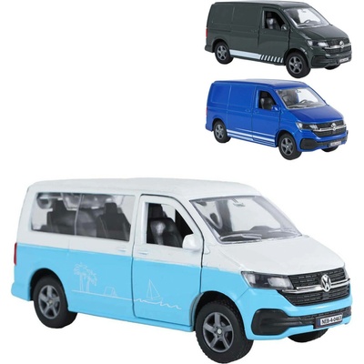 Kids Globe Traffic VW Transporter 13,5cm kov zpětný chod 3barvy