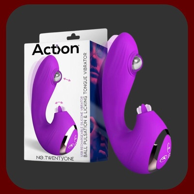 Action No. TwentyOne Vibe with Ball Pulsation and Licking Tongue