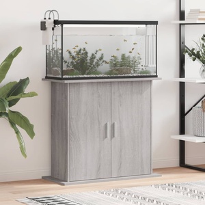 vidaXL Поставка за аквариум, сив сонома, 81x36x73 см, инженерно дърво (833605)