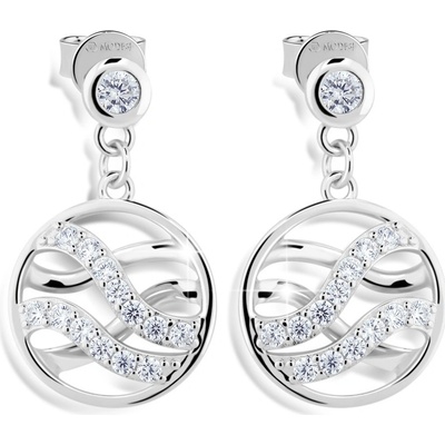 Modesi slušivé visiace náušnice zo striebra J235CZ-W