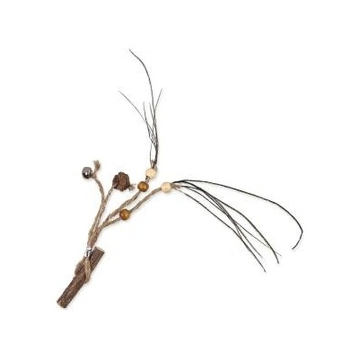 MAGIC CAT Natural Fun drievko s povrázkami, korálkami a rolničkou - 6 cm