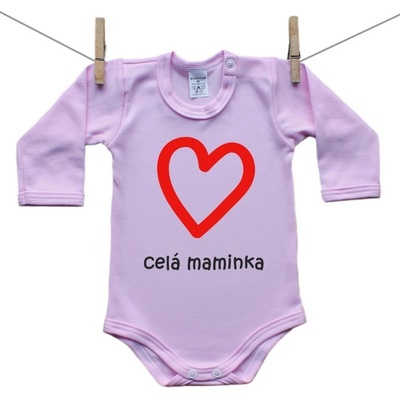 Boodyy Růžové body s dlouhým rukávem Celá maminka