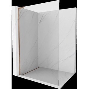 Mexen Kioto L стена за душ Walk-in 115 x 200 cm, прозрачна, розово злато - 800-115-103-60-00 (800-115-103-60-00)