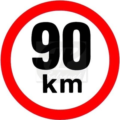 Rychlost 90 km/h - samolepka pr. 200mm
