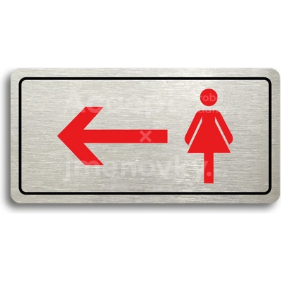 ACCEPT Piktogram WC ŽENY VLEVO - stříbrná tabulka - barevný tisk