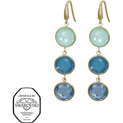 CRYSTalp Pozlátené visiace náušnice so Swarovski kryštálmi 42430.TUR.EG