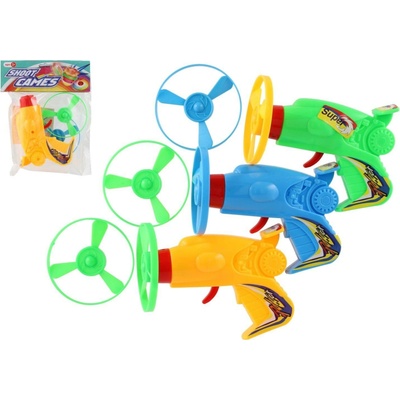 Teddies Vystřelovací vrtulka + startér pistole plast 12cm, 3 barvy