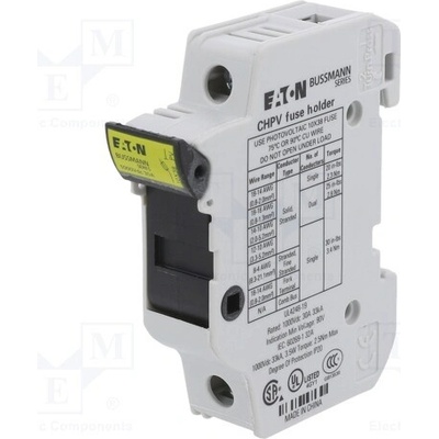 BUSSMANN CHPV1U Zásuvka; 10,3x38mm; na přípojnici DIN; 30A; Póly: 1; 1kVDC; IP20