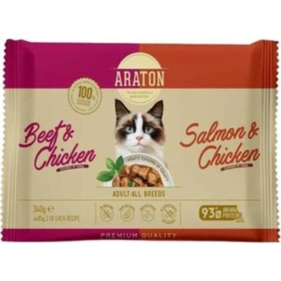 ARATON cat adult wet set kapsičiek pre mačky 4 x 85 g