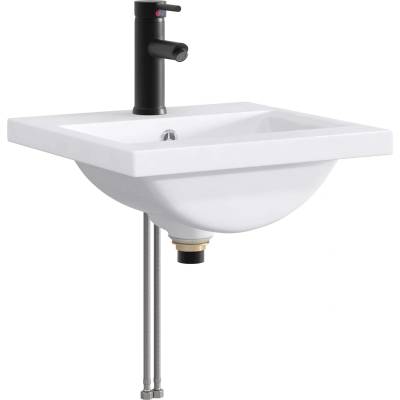 vidaXL Мивка за баня Матово черно 42 x 40 x 16, 5 см Метал (890229)