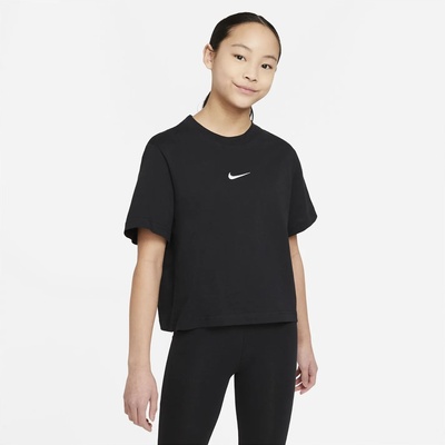 Nike Детска тениска Nike Sportswear Big Kids' (Girls') T-Shirt - Black/White