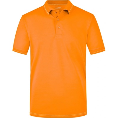 James & Nicholson polokošile JN 569 žerzejová elastická krátký rukáv pánská oranžová/ bílá
