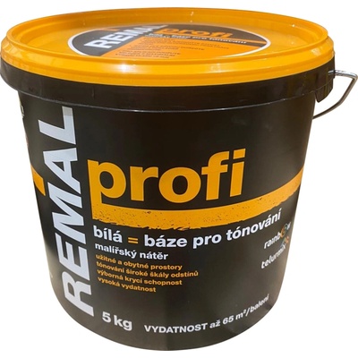 Remal Profi Tónovateľná interiérová maliarska farba, vysoká belosť 91%, biela 5kg
