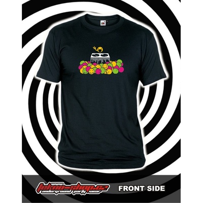 Teknoshop Smilies Party tekno tričko s potiskem pánské černé