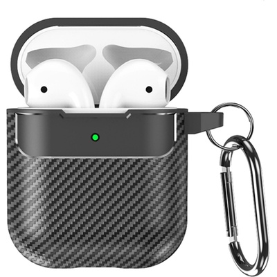 Techsuit Калъф за AirPods 1/2 - CarbonFiber - черен