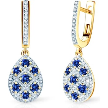 Image 1 of SAVICKI обеци: два цвята злато. сини сапфири. диаманти