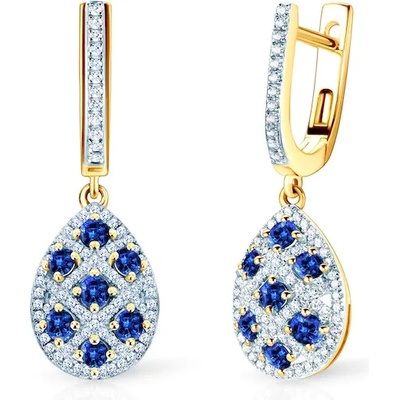 SAVICKI обеци: два цвята злато. сини сапфири. диаманти