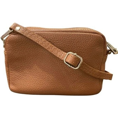 Vera Pelle dámská kožená malá crossbody kabelka koňaková 1276 d17