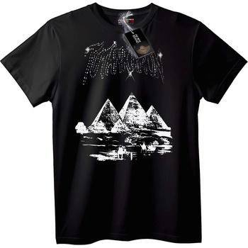 NOONEBRAND Тениска Тутанкамон Пирамиди - 2XL, Black
