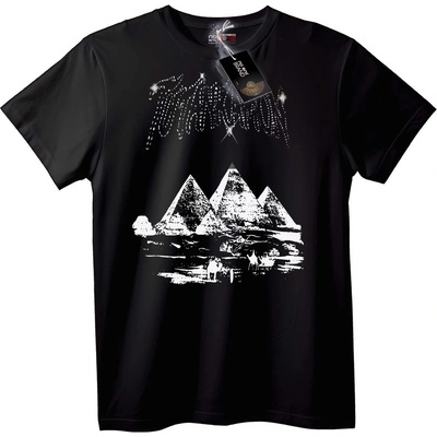 NOONEBRAND Тениска Тутанкамон Пирамиди - 2XL, Black