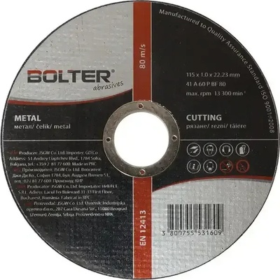 BOLTER Диск за рязане на метал Bolter 125мм х 1, 0 (XG53163)